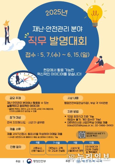 2025년 재난·안전관리 분야 직무 발명대회 포스터