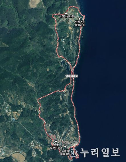 (영덕군) 영덕읍 석리·노물리 일원(면적: 980,000㎡, 구역계: 붉은 점선-----)