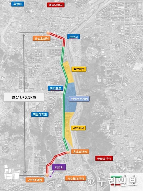 일부 노선 조정… 건양대학교병원~유성네거리 구간 운행 예정