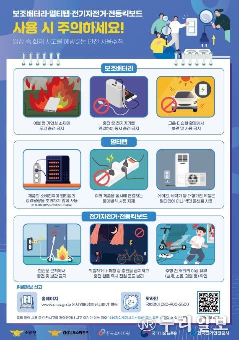 전기제품 화재예방을 위한 안전사용수칙 안내문