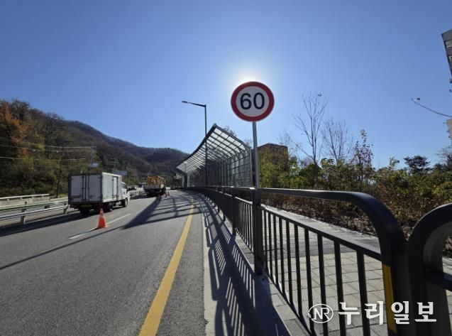 제한속도를 60km로 상향한 환로%U2027수정로 구간