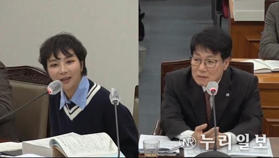 서지연 부산시의원(비례대표.무소속)이 11월 28일 열린 부산시의회 제332회 정례회 자치경찰위원회 예산안 심사에서 김철준 부산광역시 자치경찰위원장에게 질의하고 있다.