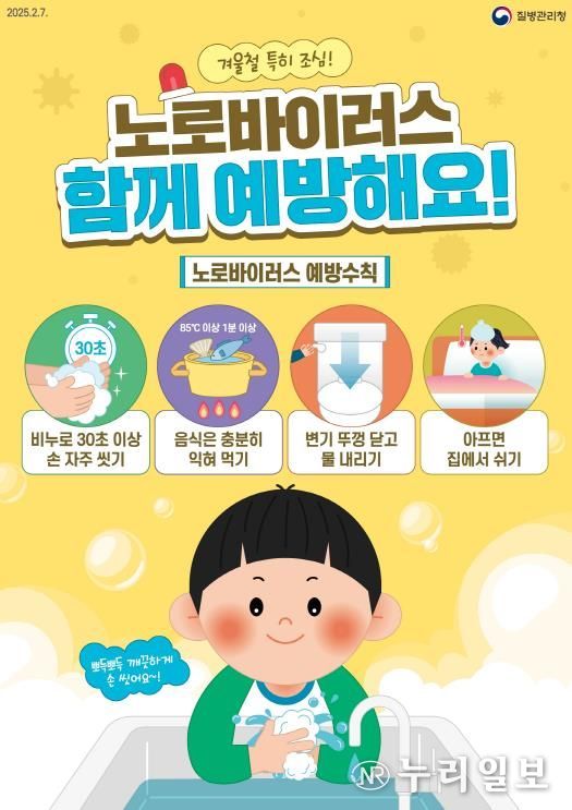 평택시, 겨울철 노로바이러스 주의! 예방수칙 준수 당부
