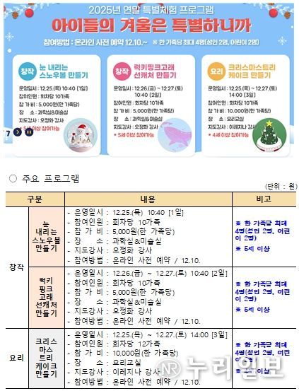 연말 특별기획 프로그램 세부내용
