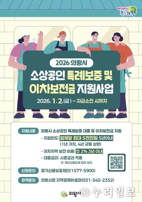 의왕시, 2026년 소상공인 특례보증 및 이차보전금 지원사업 추진