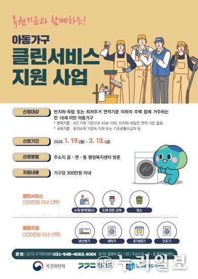 여주시, “복권기금과 함께하는 2026년 경기도 아동가구 클린서비스 지원 사업” 대상 모집