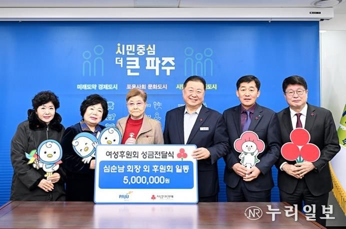 파주시, 여성후원회에서 성금 500만 원 전달받아