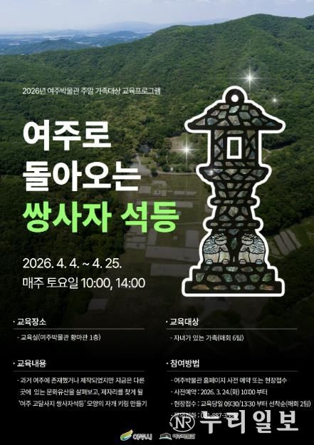 여주박물관, 4월 주말 가족 대상 교육프로그램 운영
