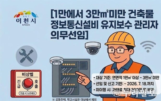 이천시, 대형 건축물 정보통신설비 유지보수·관리자 선임 신고 당부